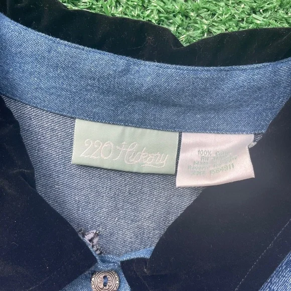 Vintage Sleeveless Denim Embroidered Zebra Button-Up Vest - Blue - Picture 6 of 7